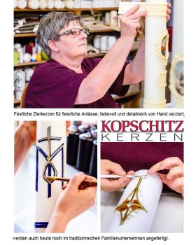 Osterkerze 800 x 80 mm Kreuz & Rosen PREISTIPP!