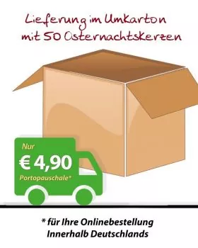 50 Lichterbecher Osterlamm mit Kerzen 60 x 50 mm