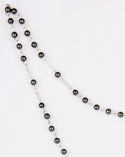 Rosenkranz Hämatit 4 mm Ø gekettelt echt Silber 925