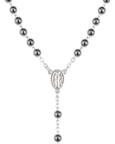 Rosenkranz Hämatit 4 mm Ø gekettelt echt Silber 925