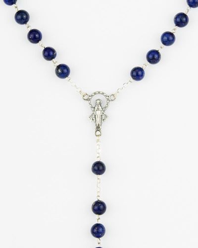 Rosenkranz Sterling Silber 925 Lapislazuli Perlen 6 mm Ø