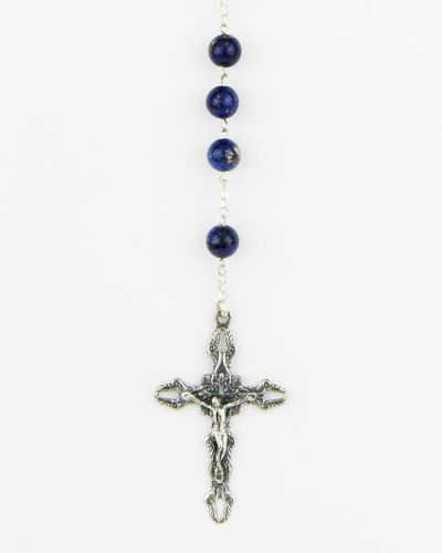 Rosenkranz Sterling Silber 925 Lapislazuli Perlen 6 mm Ø