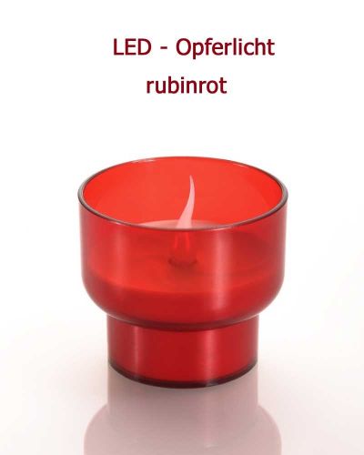 LED Opferlichttisch Stahl, grau mit 30 rubinroten LED Kerzen
