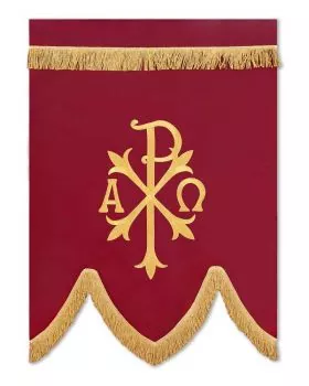 Prozessionsfahne 125x90cm rot PX + Kreuz goldgestickt