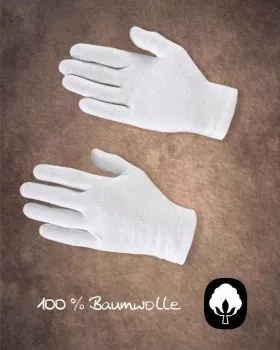 Handschuhe Einheitsgröße weiß 100% Baumwolle waschbar
