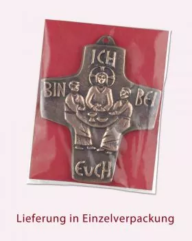 Kommunionkreuz Bronze, mit Christus 10,5 x 8,5 cm