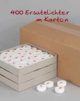 400 Ersatzkerzen 47 mm Ø für Opferlichter 9 Stunden