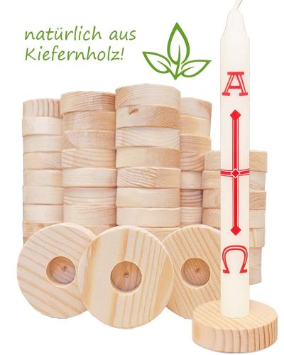 Holzleuchter Kiefernholz natur 50 mm Ø, 14 mm hoch