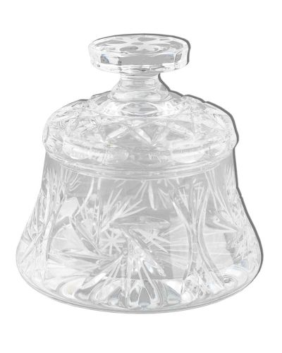 Ablutionsgefäß aus Kristallglas mit Deckel, 9 cm hoch