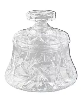 Ablutionsgefäß aus Kristallglas mit Deckel, 9 cm hoch