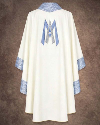 Preview: Marienkasel Ave Maria 132 x 170 cm mit Rundkragen