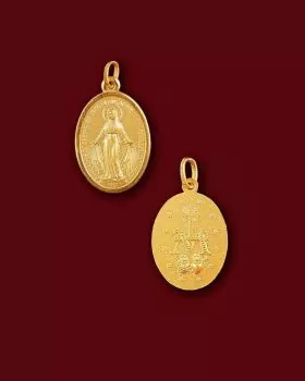Wundertätige Medaille 18 mm Schutzmedaille Gold Double