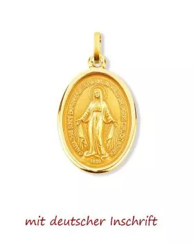 Wunderbare Medaille 14 mm Marienmedaille 18ct Gold 750