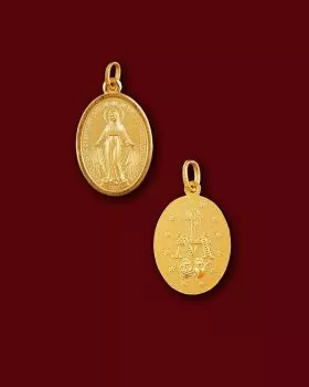 Wunderbare Medaille 14 mm Marienmedaille 18ct Gold 750