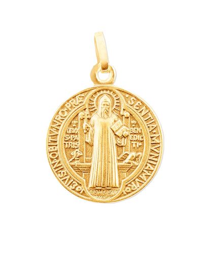 Benediktusmedaille 16 mm Ø Anhänger 8 ct Gold 333