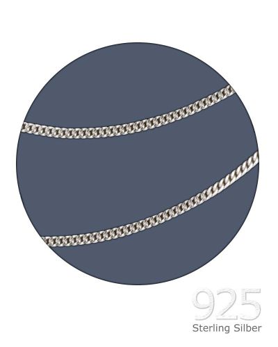 Preview: Kette Silber 925 Panzer 50 cm lang, ca. 3 mm dick