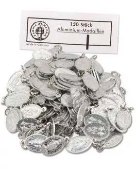 150 Wundertätige Medaillen Aluminium 16 mm mit Ring