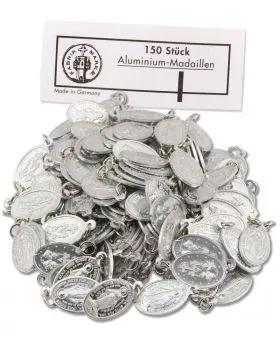 150 Wundertätige Medaillen Aluminium 10 mm mit Ring