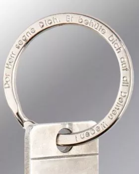 Schlüsselring aus Federstahl 35 mm Ø mit Segensspruch