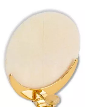 Lunula für Priesterhostien vergoldet Halbmond