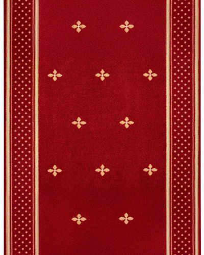 Preview: Kirchenläufer 120 cm breit Dessin 2 rot, mit Lilien