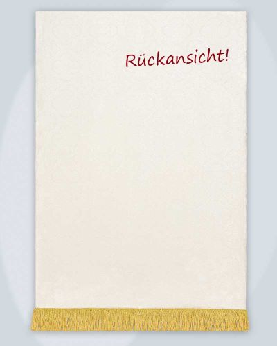 Preview: Fahne weiß 70 x 100 cm  IHS mit Goldfransen 100% PE