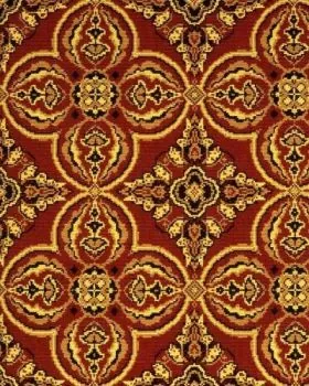 Teppich Rosette rot/gold 100 % Schurwolle 75 x 78 cm