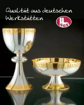 LUDGERIKELCH 17 cm Schriftband vergoldet