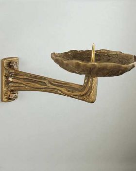 Wandleuchter Bronze 20 cm langer Arm Schale 15 cm Ø -  Gesamtausladung 28cm