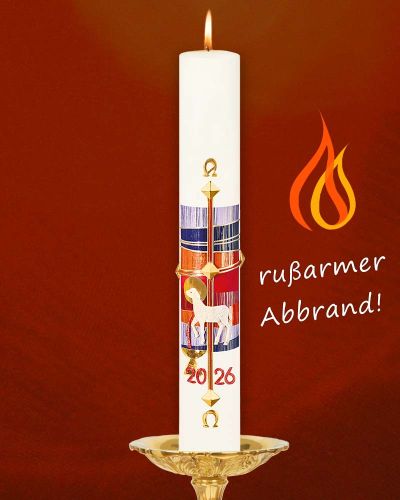 Preview: Osterkerze 800 x 80 mm 2025 Opferlamm und Kelch