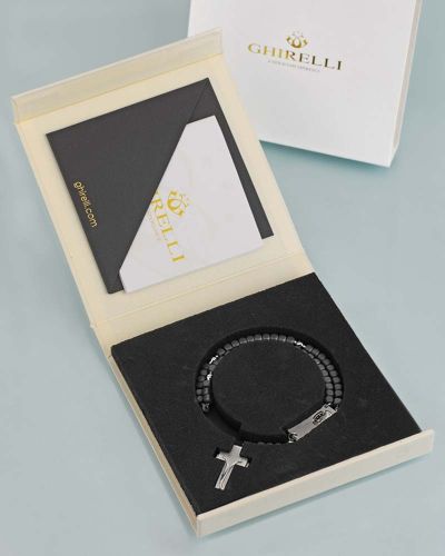 Rosalet viereckige Hämatitperlen matt, Sterling silber