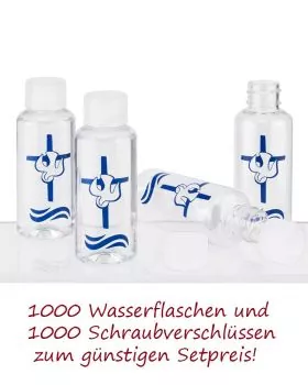 1000 Weihwasserflaschen 50ml, Siebruck blau