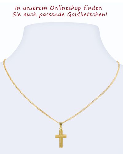 Preview: Kreuz Stege Anhänger 12 mm x 18 mm 9 ct Gold 375