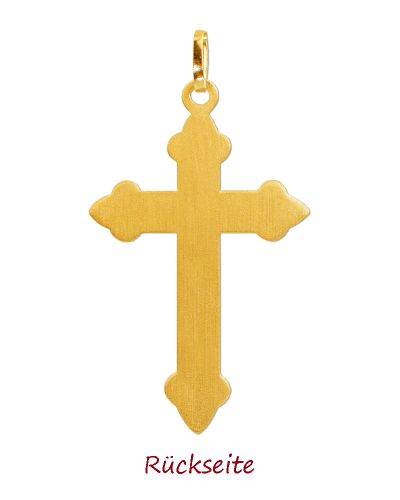 Preview: Kreuz Anhänger Double Gold Kruzifix 18 x 30 mm