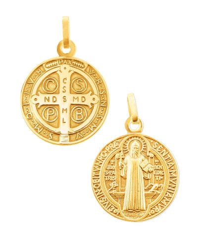 Benediktusmedaille 14 mm Ø 8 ct Gold 333