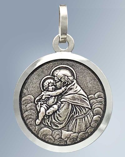 Preview: Medaille Hl. Antonius 16 mm Ø 925 Sterling Silber