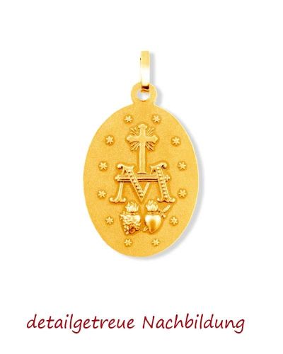 Preview: Wundertätige Medaille 12 x 14 mm 18 ct Gold 750