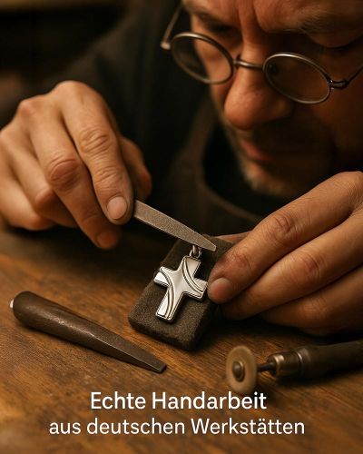 Preview: Kreuz Anhänger matt 18 mm x 26 mm 925 Silber