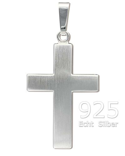 Kreuz Anhänger matt 18 mm x 26 mm 925 Silber