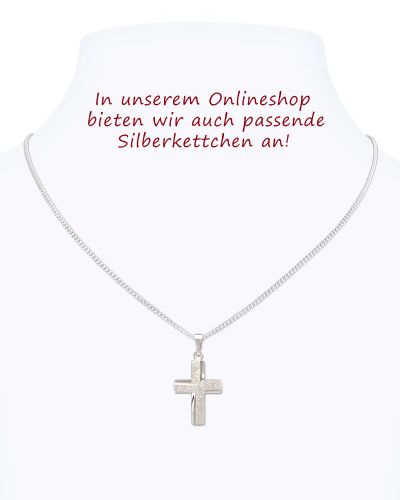 Kreuz Anhänger matt strukturiert 15 x 20 mm 925 Silber
