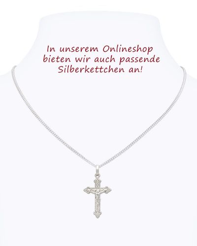 Preview: Kreuz Anhänger Kruzifix 18 x 30 mm 925 Silber