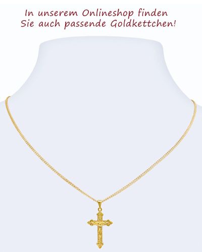 Preview: Kreuz Anhänger Kruzifix 18 x 30 mm 333 Gold