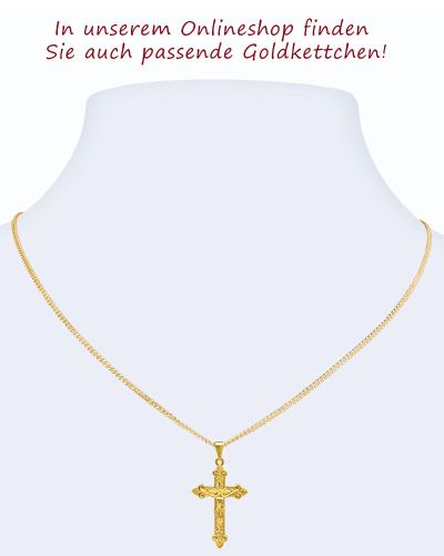 Preview: Kreuz Anhänger Double Gold Kruzifix 18 x 30 mm