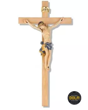 Wandkreuz gebeizt, 29 x 13 cm, Corpus 14 cm hoch