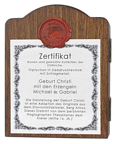 Ikone Triptychon "Geburt Christi", Siebdruck