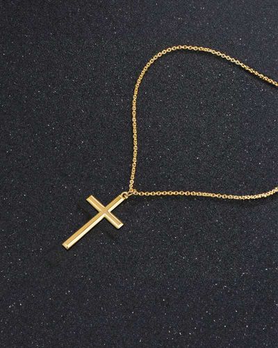 Preview: Kette mit Kreuzanhänger 925 Sterling Silber-vergoldet