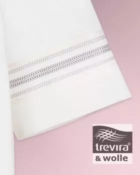 Chorrock Trevira & Wolle Bordüre grau/beige 110cm