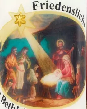 Weihnachtskerze 165x60mm Friedenslicht von Bethlehem