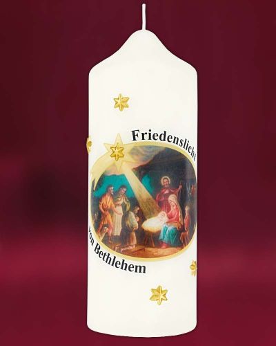 Weihnachtskerze 165x50mm Friedenslicht Bethlehem