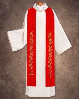 Stola "Lebensbaum" 140 cm im Faconschnitt rot